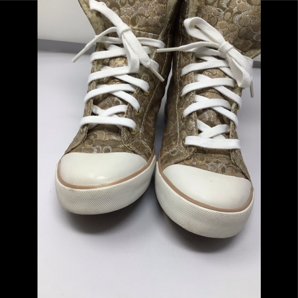 Coach High Top Bonney Shearling Sneakers womens - Picture 2 of 10